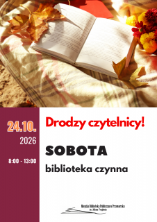 Biblioteka otwarta w sobotę 24 października 2026r.